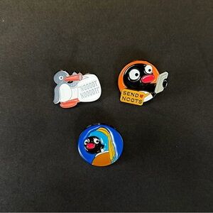 Pinguin Noots Enamel Pin Set - Black, Orange, Blue
